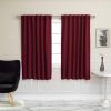 52 x 72 inch Solid Burgundy Red Thermal Blackout Curtain Panels - Set of 2