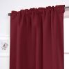 52 x 102 inch Solid Burgundy Red Thermal Blackout Curtain Panels - Set of 2