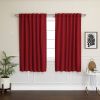 52 x 63 inch Solid Red Thermal Blackout Curtain Panels - Set of 2