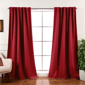 52 x 120 inch Solid Red Thermal Blackout Curtain Panels - Set of 2