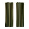 52 x 108 inch Solid Olive Green Thermal Blackout Curtain Panels - Set of 2