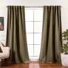 52 x 108 inch Solid Olive Green Thermal Blackout Curtain Panels - Set of 2