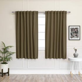 52 x 63 inch Solid Olive Green Thermal Blackout Curtain Panels - Set of 2