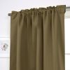 52 x 84 inch Solid Olive Green Thermal Blackout Curtain Panels - Set of 2