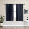 52 x 72 inch Solid Navy Blue Thermal Blackout Curtain Panels - Set of 2