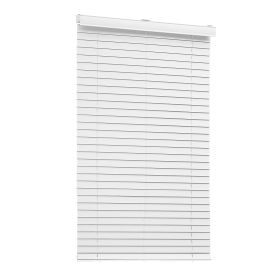 Faux Wood Blinds, 2" Slat, 34.5" W x 60" H, Cordless Window Blinds and Shades with Decorative Board, Easy to Clean and Simple Light Adjustment