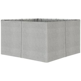 Gazebo Enclosure Set: 9.84' x 13.1' Light Gray 4 Panels with 48 Hooks & Rings for Pergolas