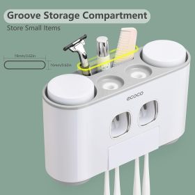 Toothbrush Holders with Toothpaste Dispenser Wall Mounted for Bathroom-4 Cups Automatic Electric Tooth Pastetooth Squeezer-Bathroom Organizer Sto