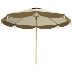 9FT Patio Umbrella,  Outdoor Market Umbrella With 8 Ribs, Vented Outdoor Table Umbrella For Deck, Backyard And Lawn, Cream White (Option: Cream White)