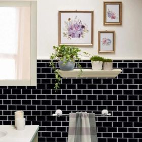 10pcs Self-Adhesive Splashproof Wall Tiles, 12x12 Inch Self-Adhesive Subway Tiles, Suitable for Kitchen and Bathroom Walls, Easy DIY (Option: 1)