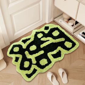 Lighter Tufted Rug Art Rug for Bedroom Living Room Retro Rainbow Fluffy Anti-Slip Bath Bathroom Nonslip Mat Home Decor (Color: green)