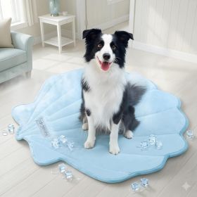 Dog Cooling Mat, Washable Pet Cooling Mat,Large   47" x 45" Thick & Durable Large Cooling Mat for Dogs (Color: Blue)