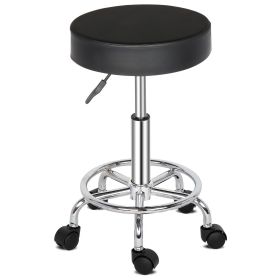 Round Stool Ha Ha Feet Rotation Bar Stool White (Color: Black)