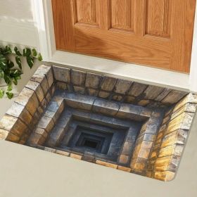 3D Optical Illusion Doormat Non-Slip Welcome Mat Realistic Stone Step Design Indoor/Outdoor Entrance Rug Easy Clean Durable Decor (size: 30 inches X 18 inches)